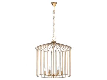 CAGE 01 IN - Brass pendant lamp by Il Bronzetto - view 2